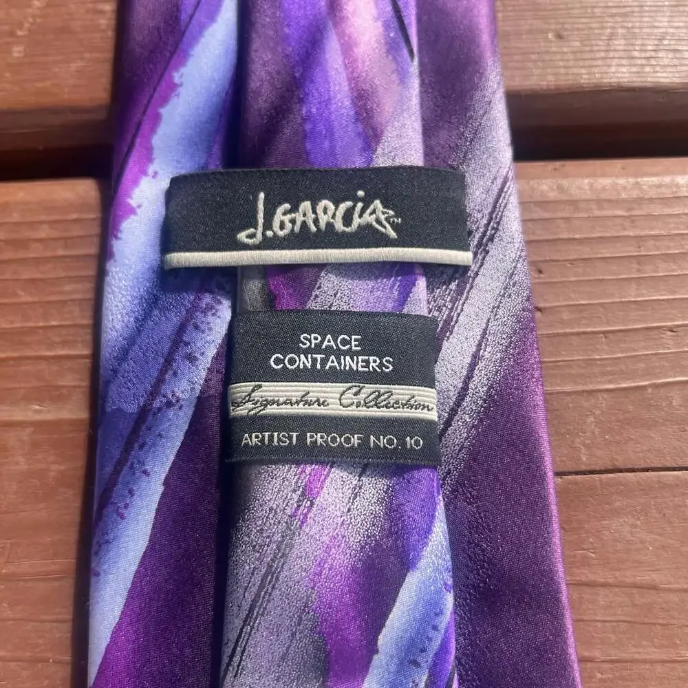 Jerry Garcia Artist Proof No. 10 Space Containers Silk Tie Purple 58” Deadhead